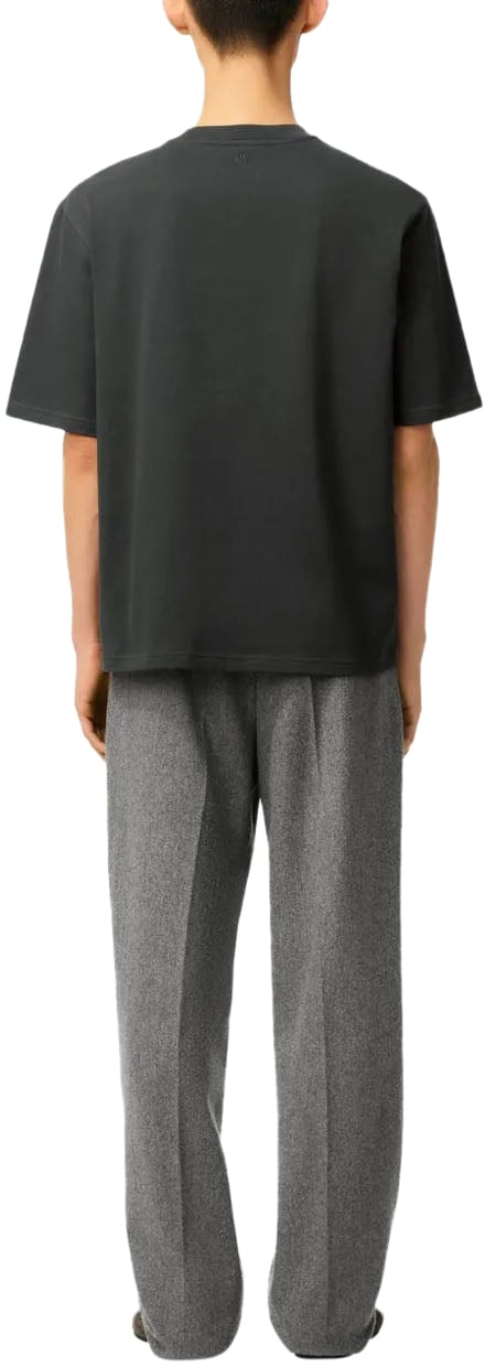 AMI Paris t shirt en coton a motif coeur embosse Grijs