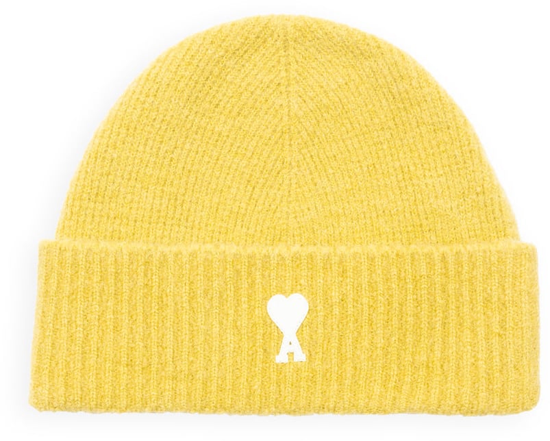 AMI Paris AMI DE COEUR BEANIE LIME GREEN/OFF-WHITE Groen