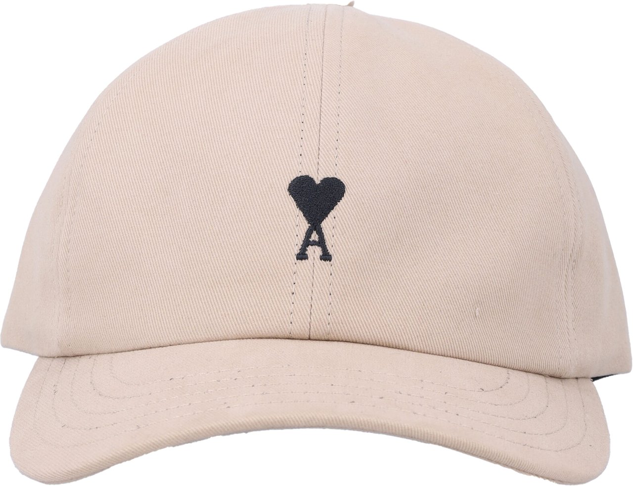 AMI Paris Black Ami De Coeur Embroidery Cap Beige Beige