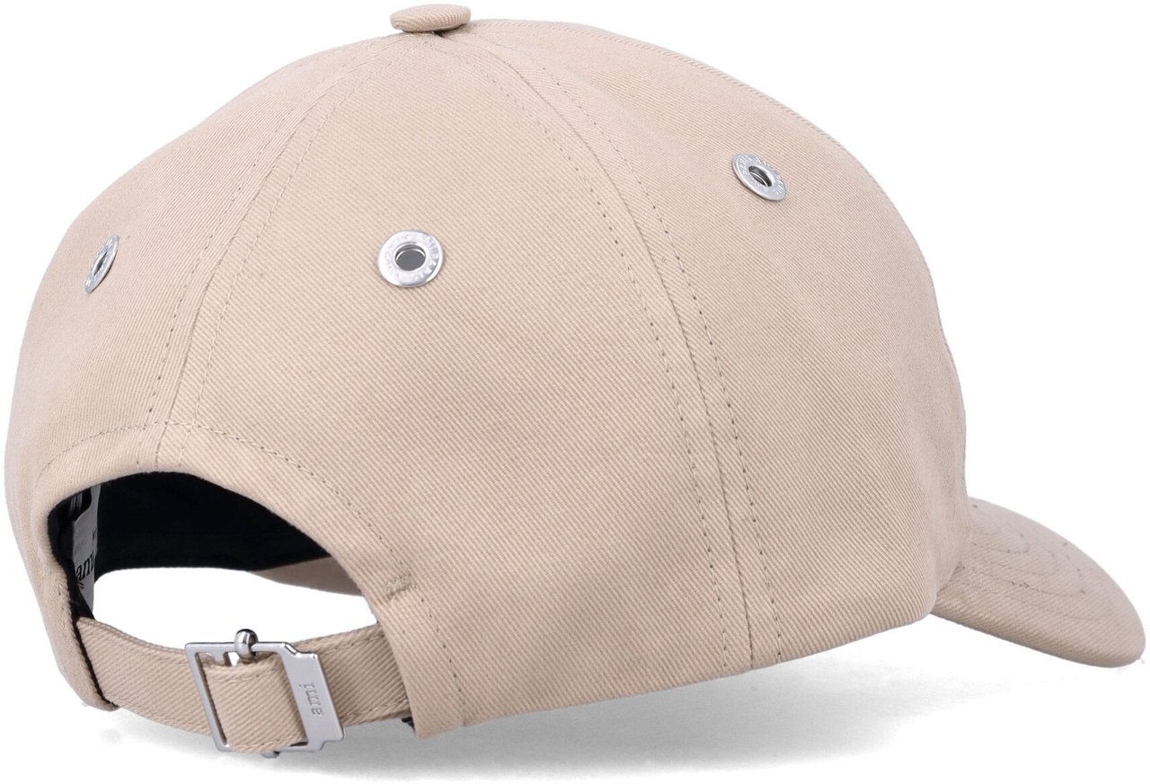 AMI Paris Black Ami De Coeur Embroidery Cap Beige Beige