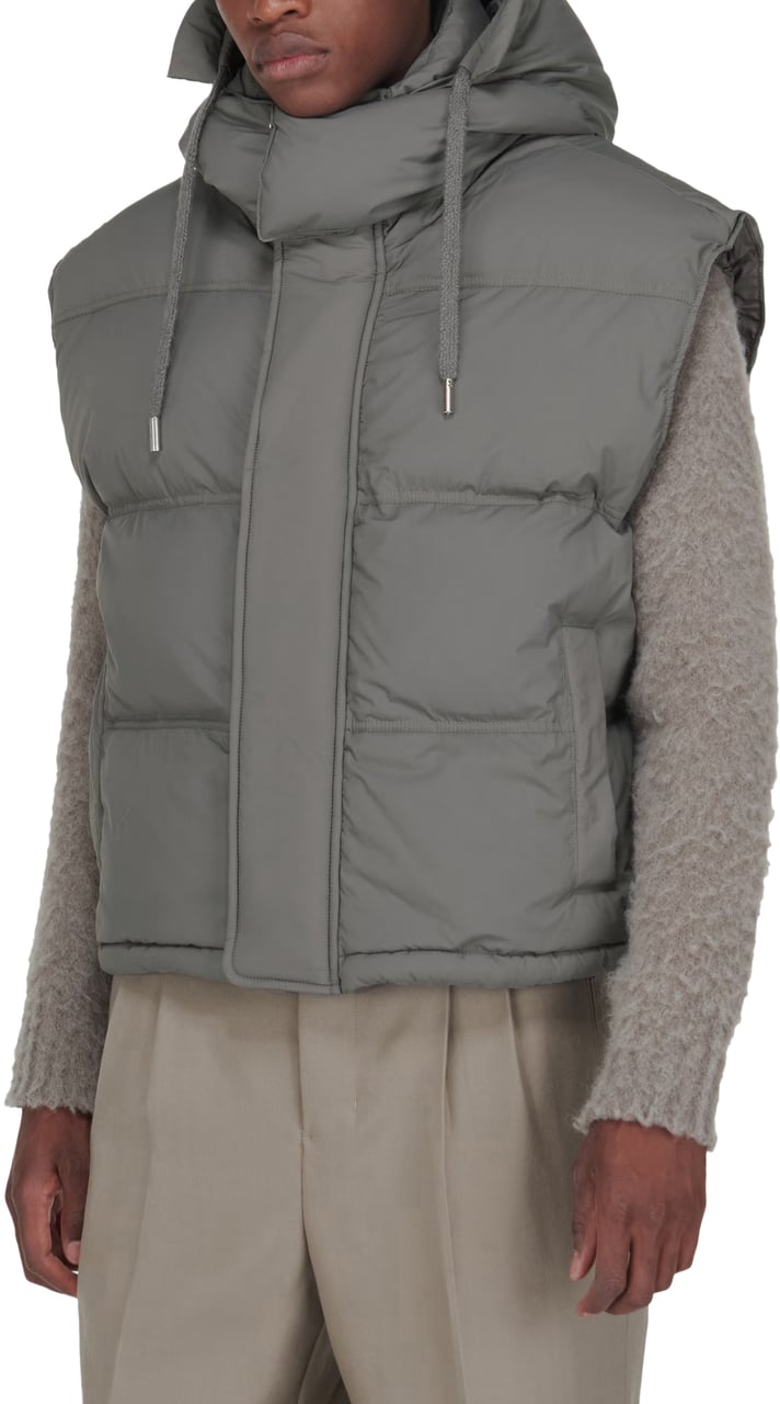 AMI Paris Padded Down Puffer Gilet Jacket Grijs