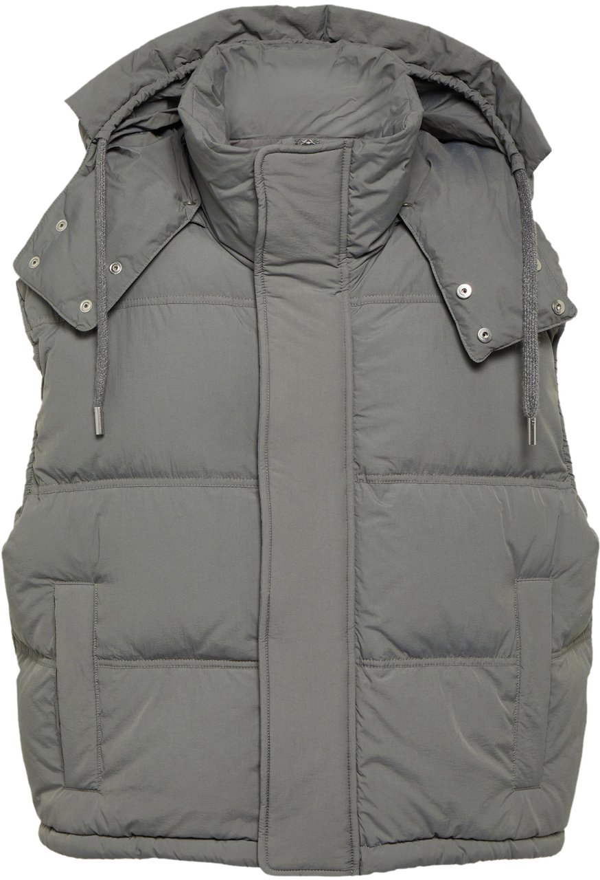 AMI Paris Padded Down Puffer Gilet Jacket Grijs