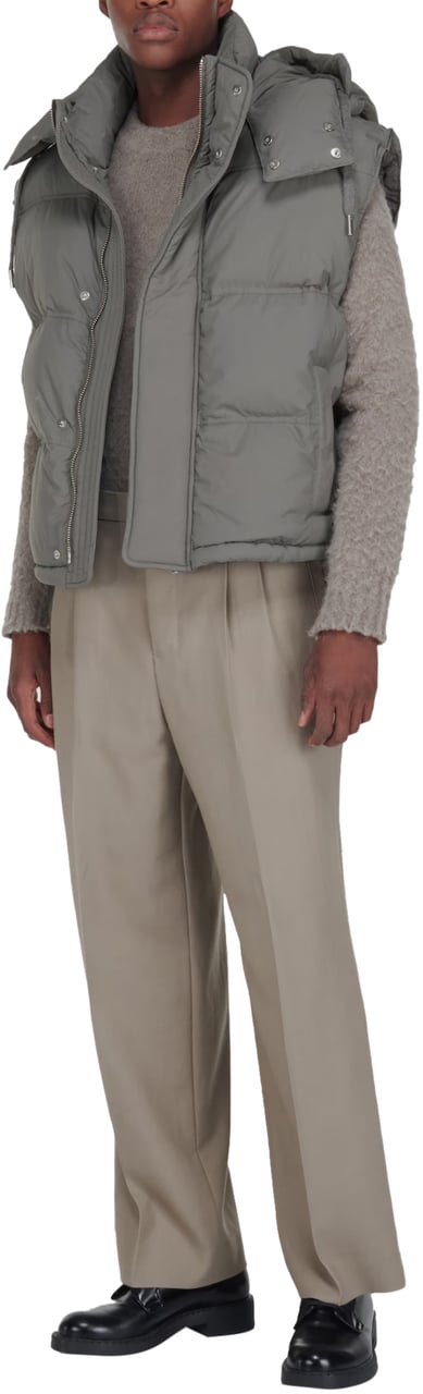 AMI Paris Padded Down Puffer Gilet Jacket Grijs