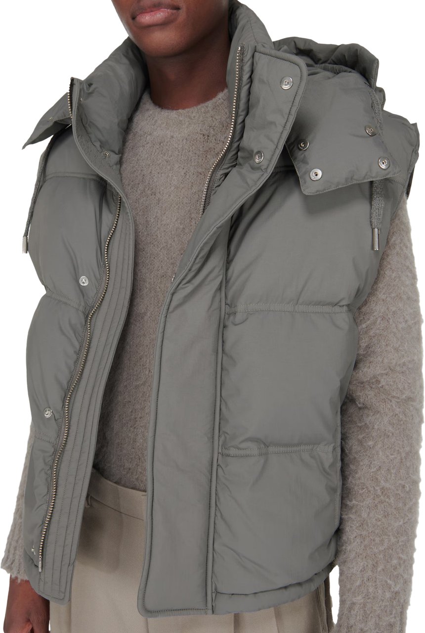 AMI Paris Padded Down Puffer Gilet Jacket Grijs