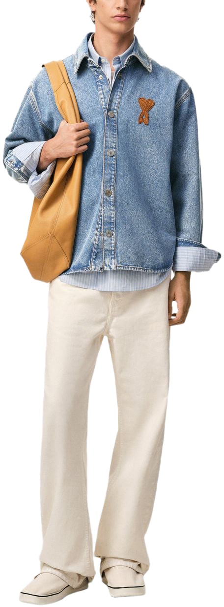 AMI Paris Shirts Denim Blauw