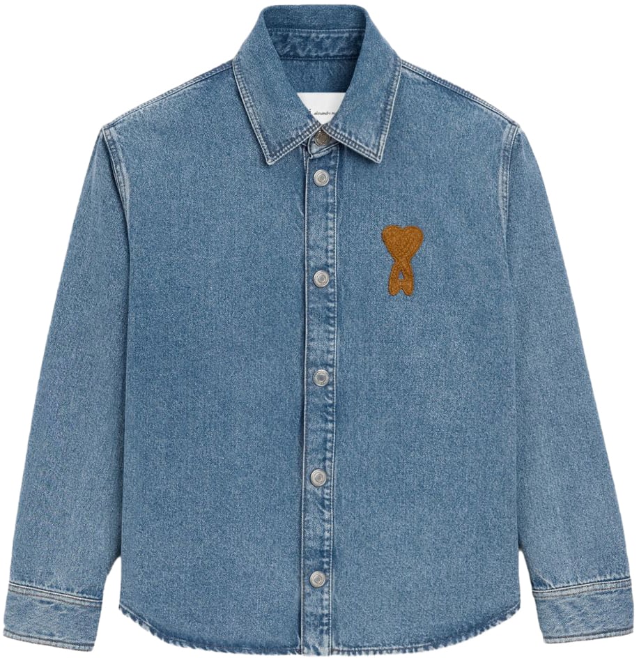 AMI Paris Shirts Denim Blauw