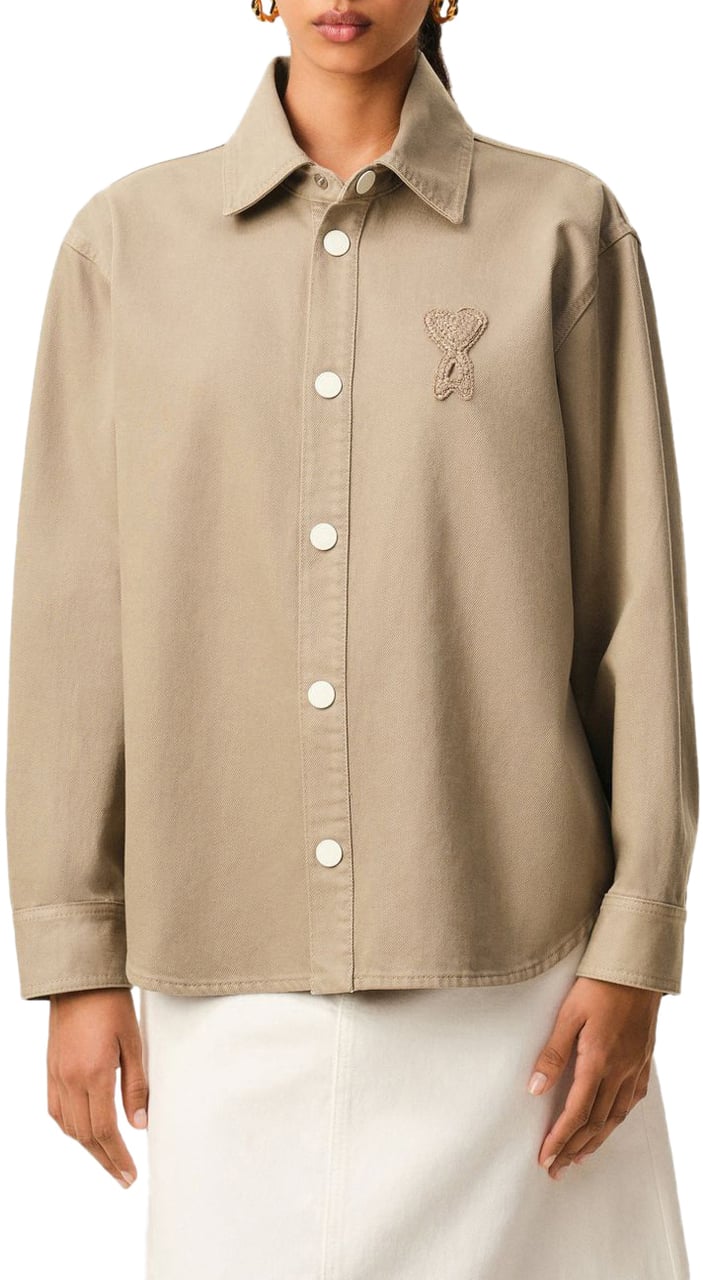 AMI Paris Shirts Beige Beige