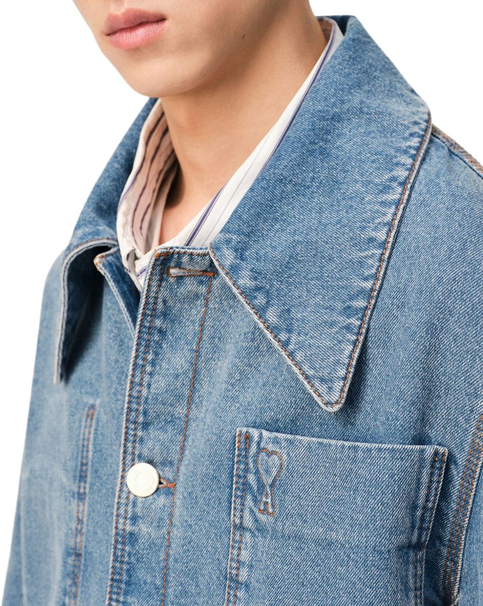 AMI Paris Shirts Denim Blauw