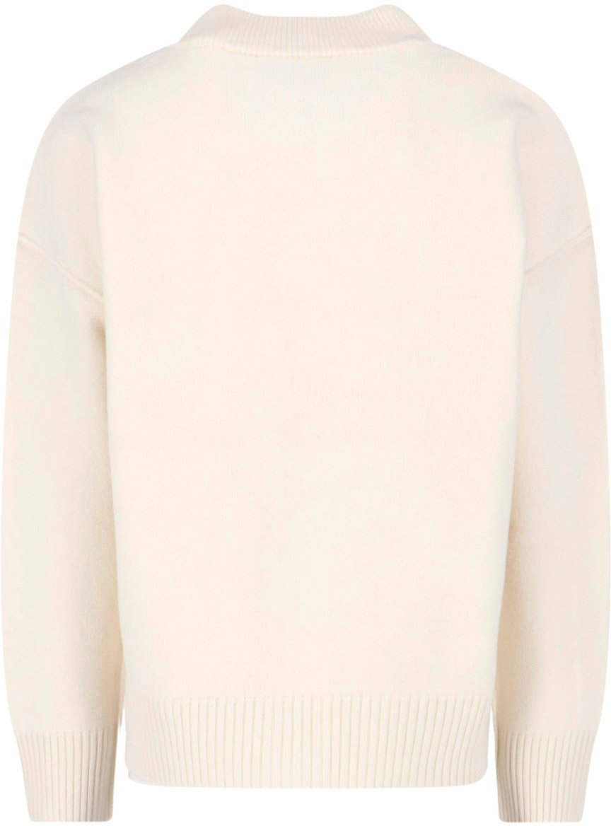 AMI Paris Crema Wool Ami De Coeur Cardigan Neutraal