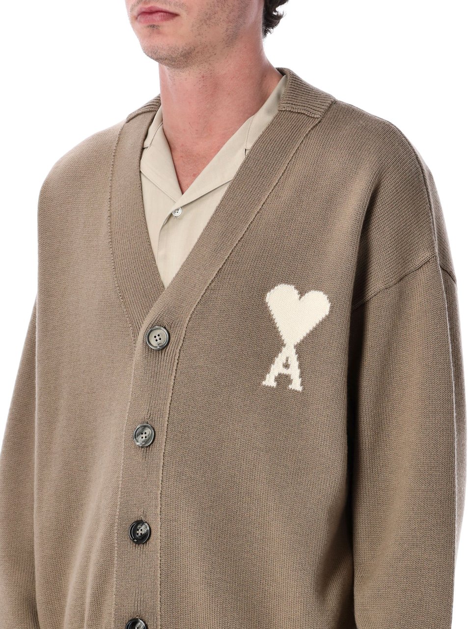 AMI Paris Ami Paris Ami De Cœur cardigan Beige