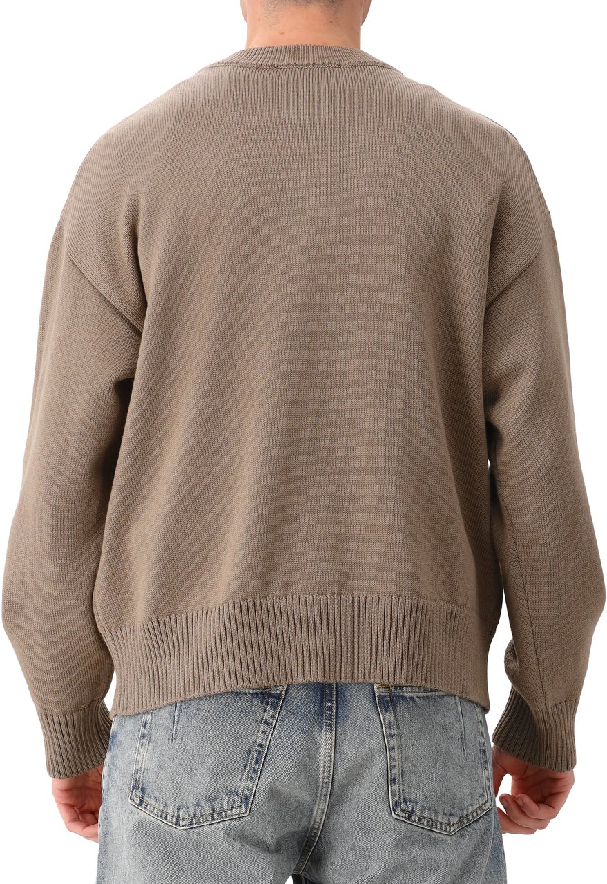 AMI Paris Ami Paris Gebreid Vest Bruin ADC Bruin