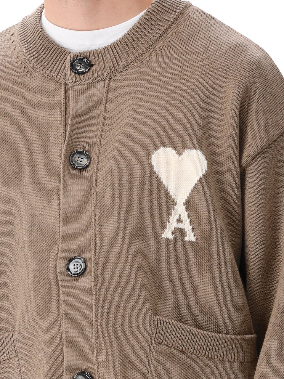 AMI Paris Ami Paris Gebreid Vest Bruin ADC Bruin