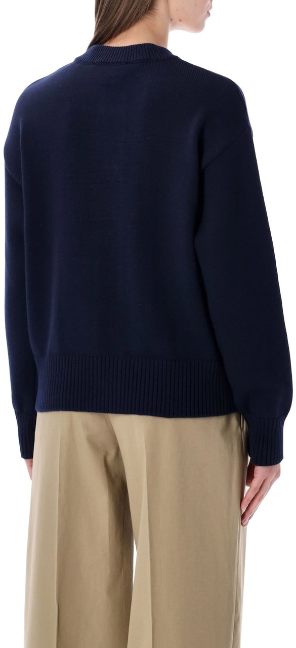 AMI Paris Cardigan Big Heart Blu Blauw