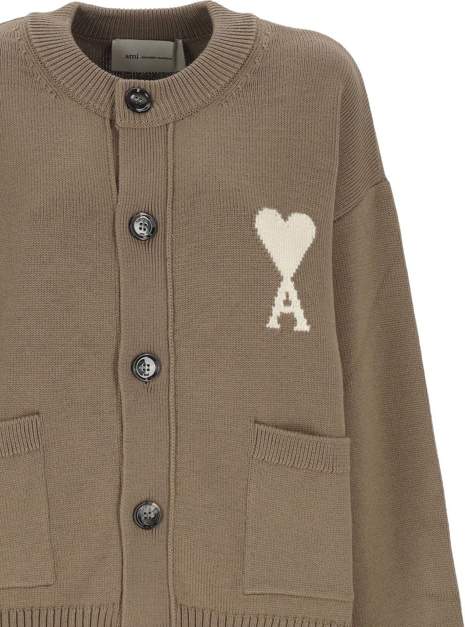 AMI Paris Sweaters Beige Taupe