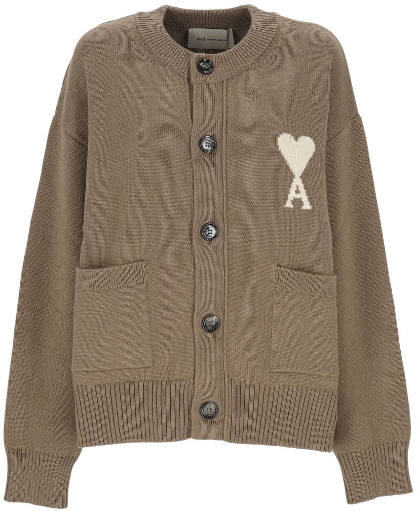 AMI Paris Sweaters Beige Taupe