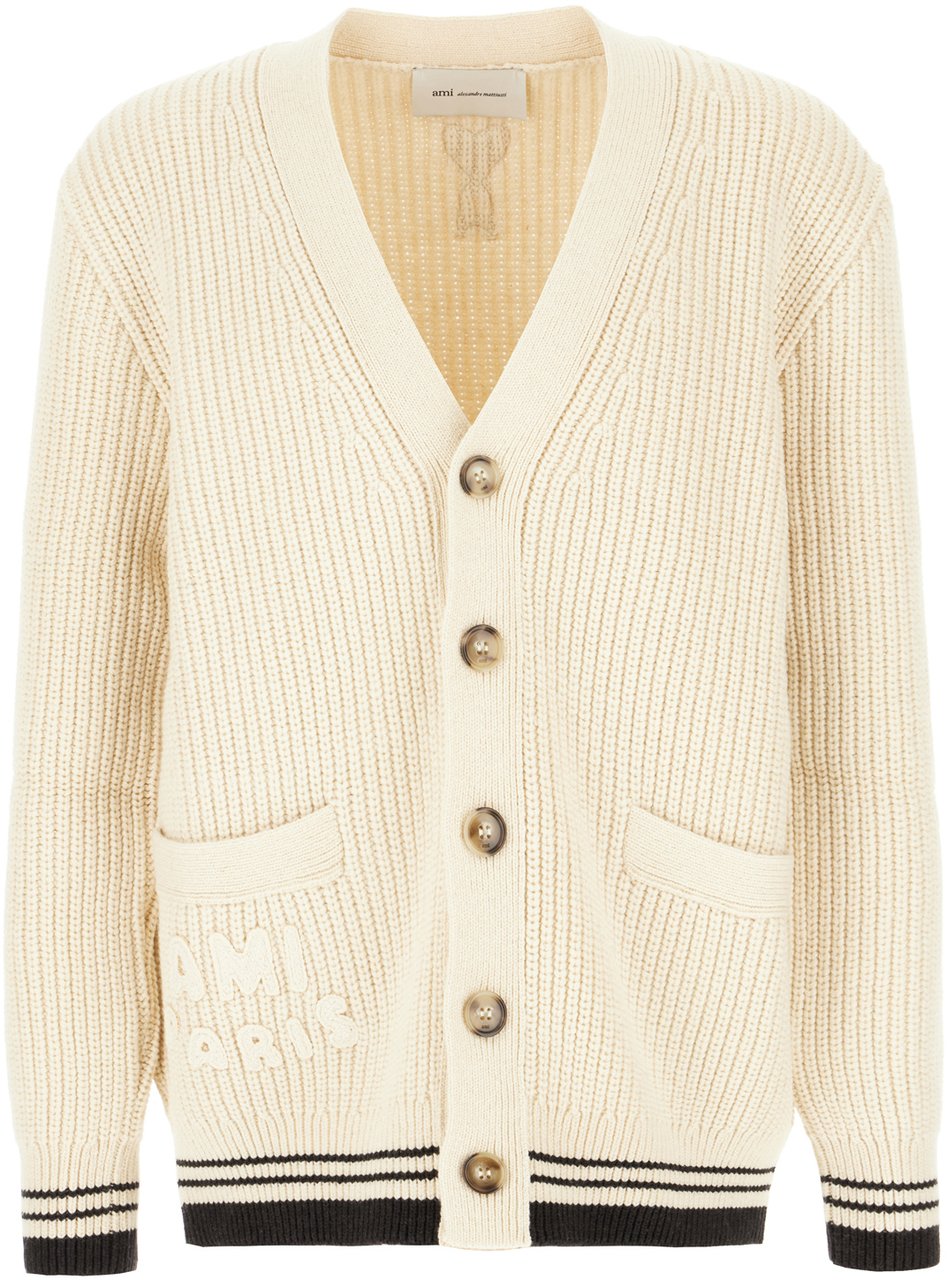 AMI Paris Ami Paris Sand wool blend cardigan Neutraal