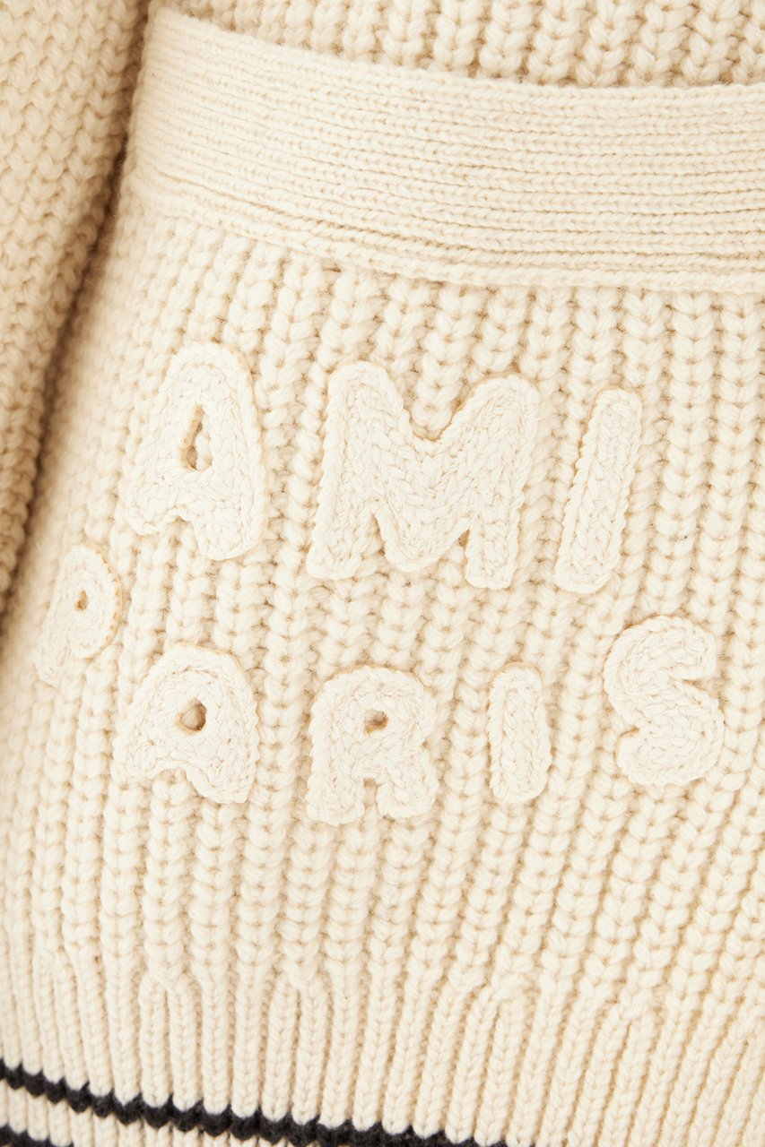 AMI Paris Ami Paris Sand wool blend cardigan Neutraal