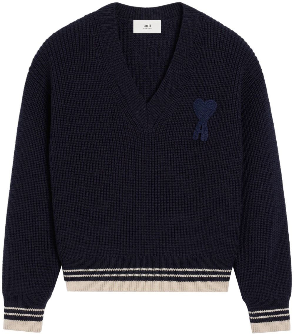 AMI Paris Sweaters Blue Blauw