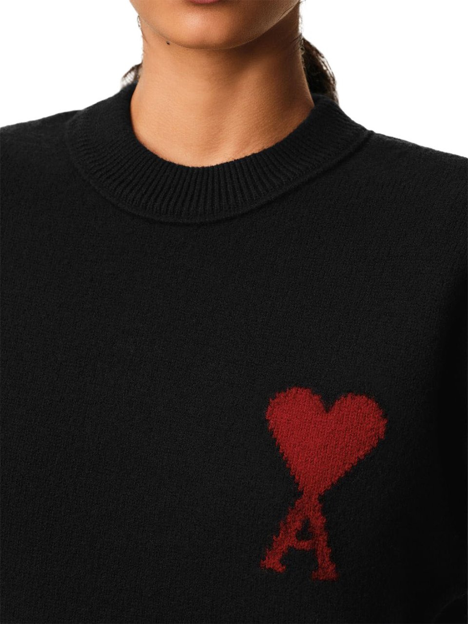 AMI Paris Sweaters Noir/Rouge Zwart