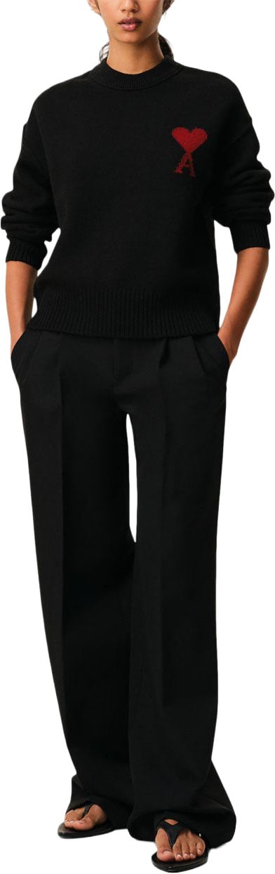 AMI Paris Sweaters Noir/Rouge Zwart