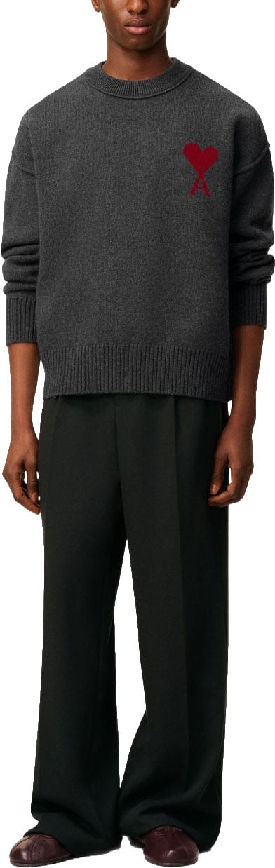 AMI Paris Sweaters Gris Chiné Donkergrijs