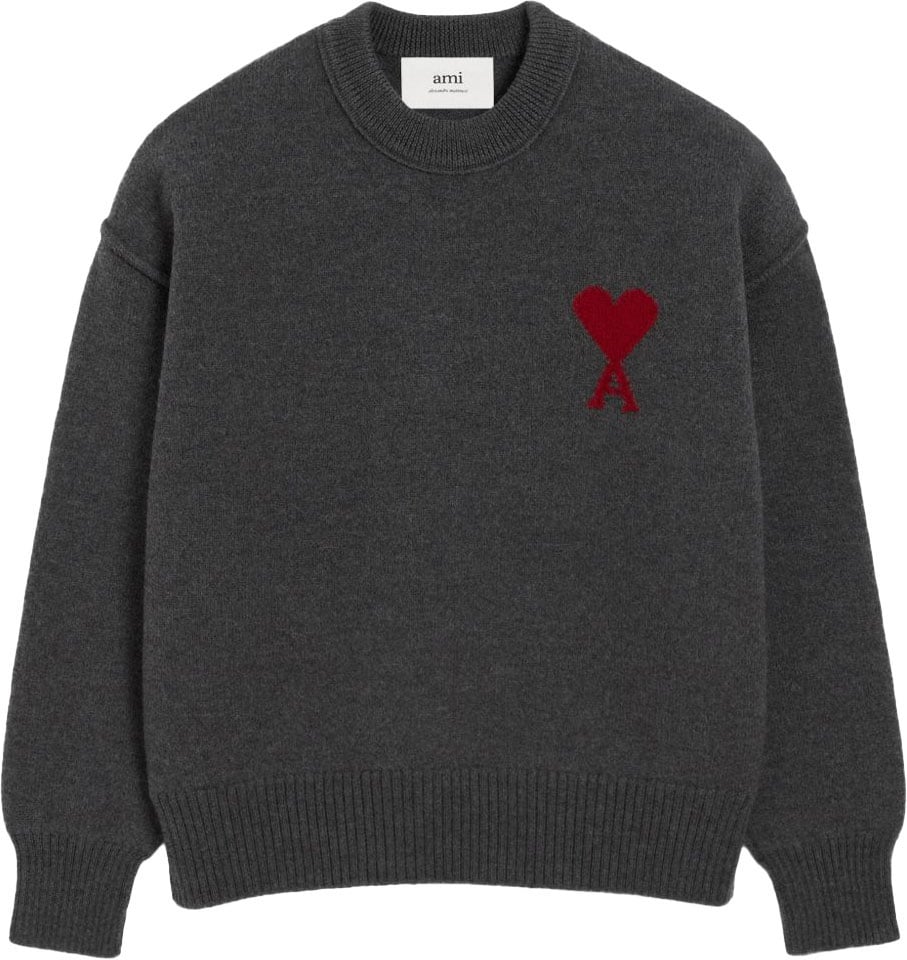 AMI Paris Sweaters Gris Chiné Grijs