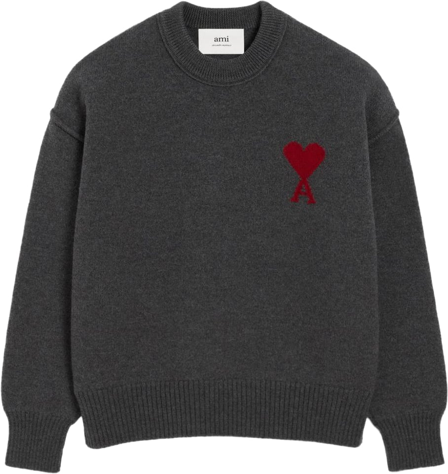 AMI Paris Sweaters Gris Chiné Donkergrijs
