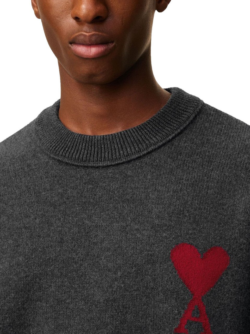 AMI Paris Sweaters Gris Chiné Donkergrijs