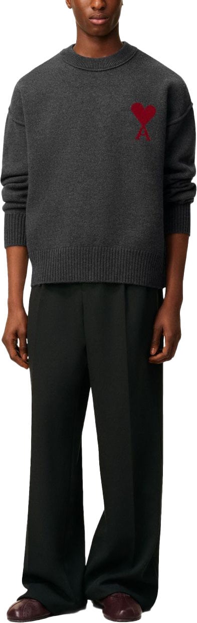 AMI Paris Sweaters Gris Chiné Grijs