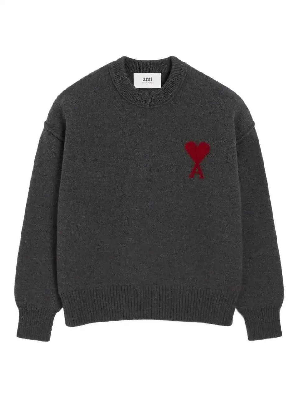 AMI Paris Sweaters Gris Chiné Donkergrijs