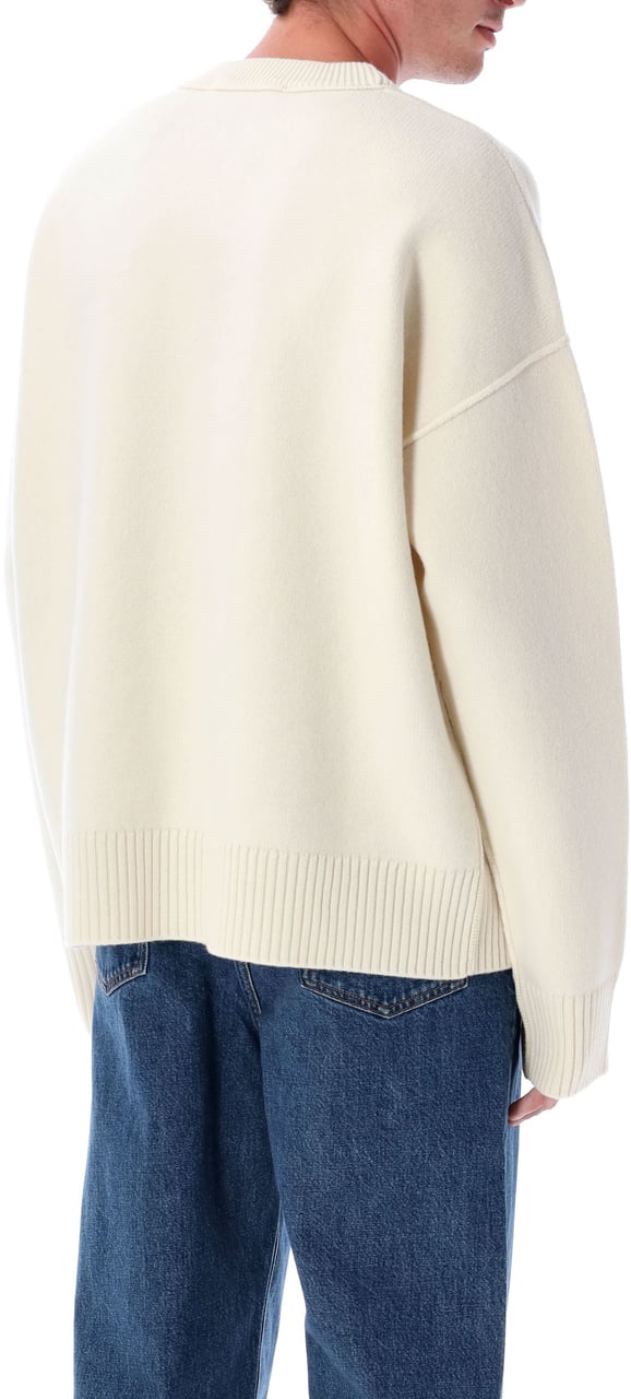 AMI Paris Crewneck Knit Big Heart Beige Beige