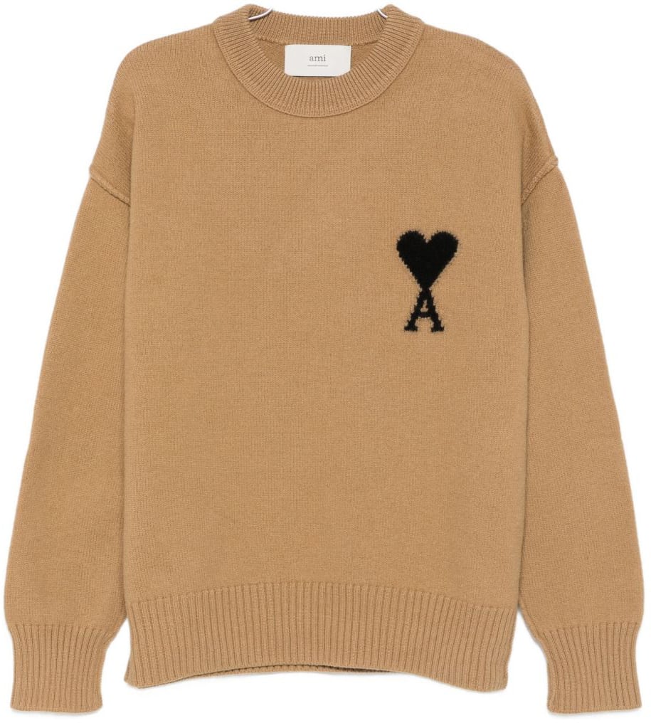 AMI Paris Sweaters Camel Beige