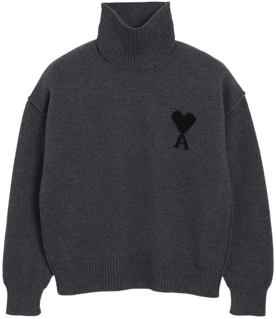 AMI Paris Sweaters Gris Chiné Grijs