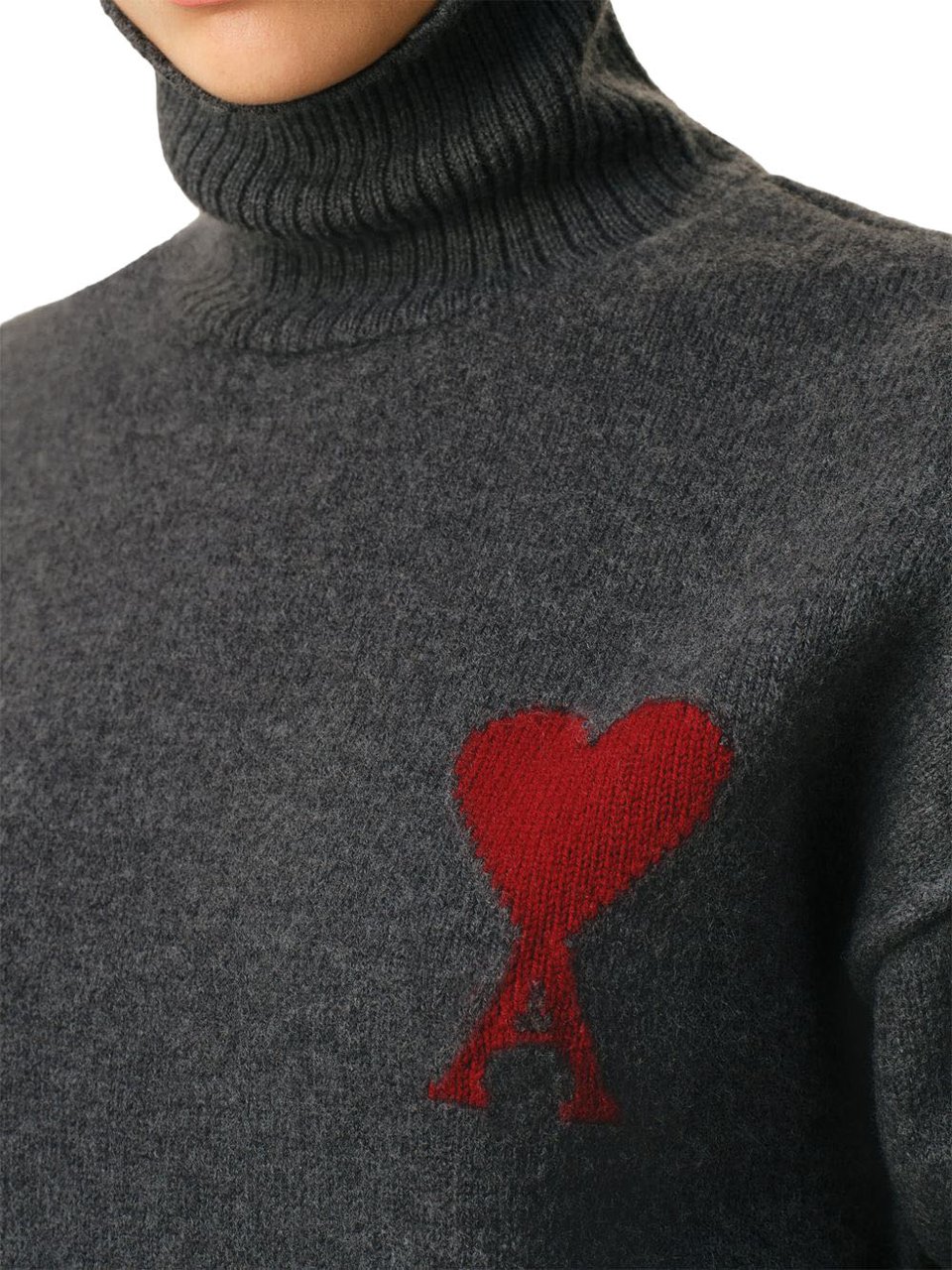 AMI Paris Sweaters Gris Chiné Donkergrijs