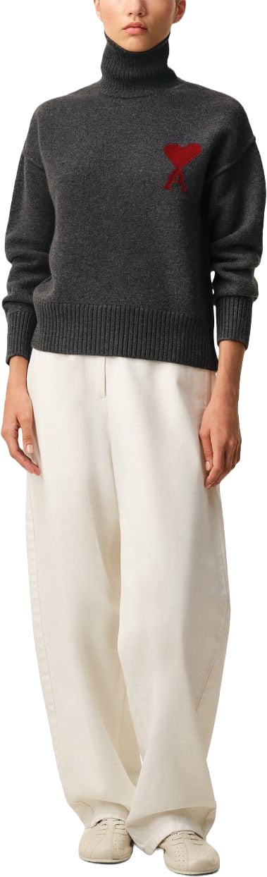 AMI Paris Sweaters Gris Chiné Donkergrijs