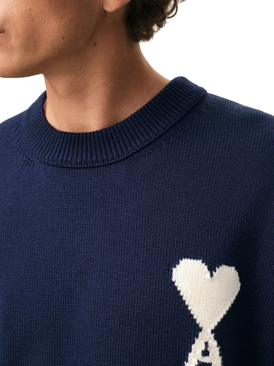 AMI Paris Sweaters Blue Navy