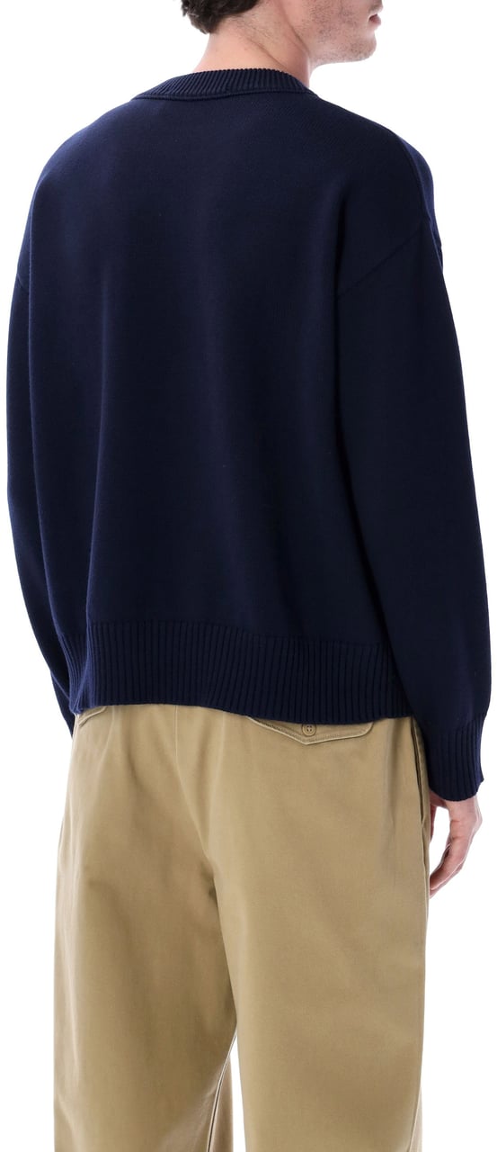 AMI Paris Ami De Coeur Crewneck Blu Blauw