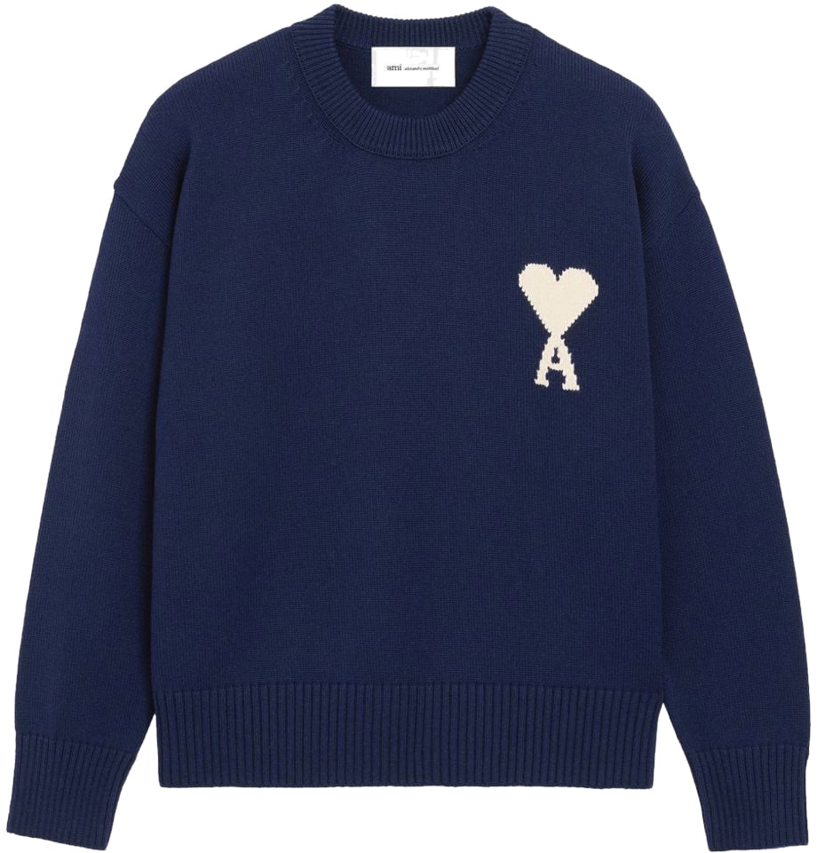 AMI Paris Sweaters Blue Navy