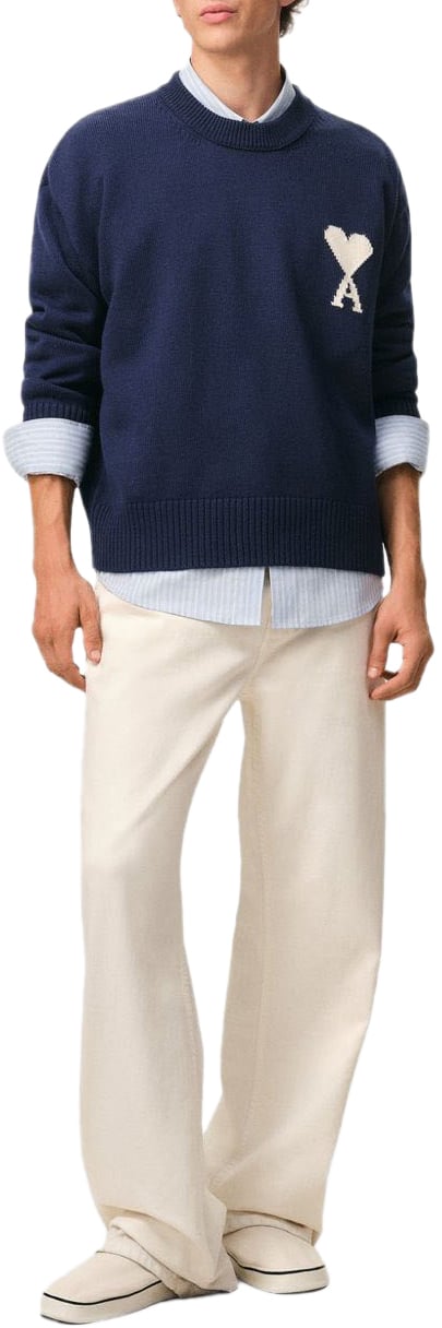 AMI Paris Sweaters Blue Navy