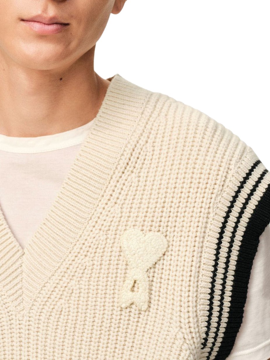 AMI Paris Crochet Adc Gilet Beige Beige