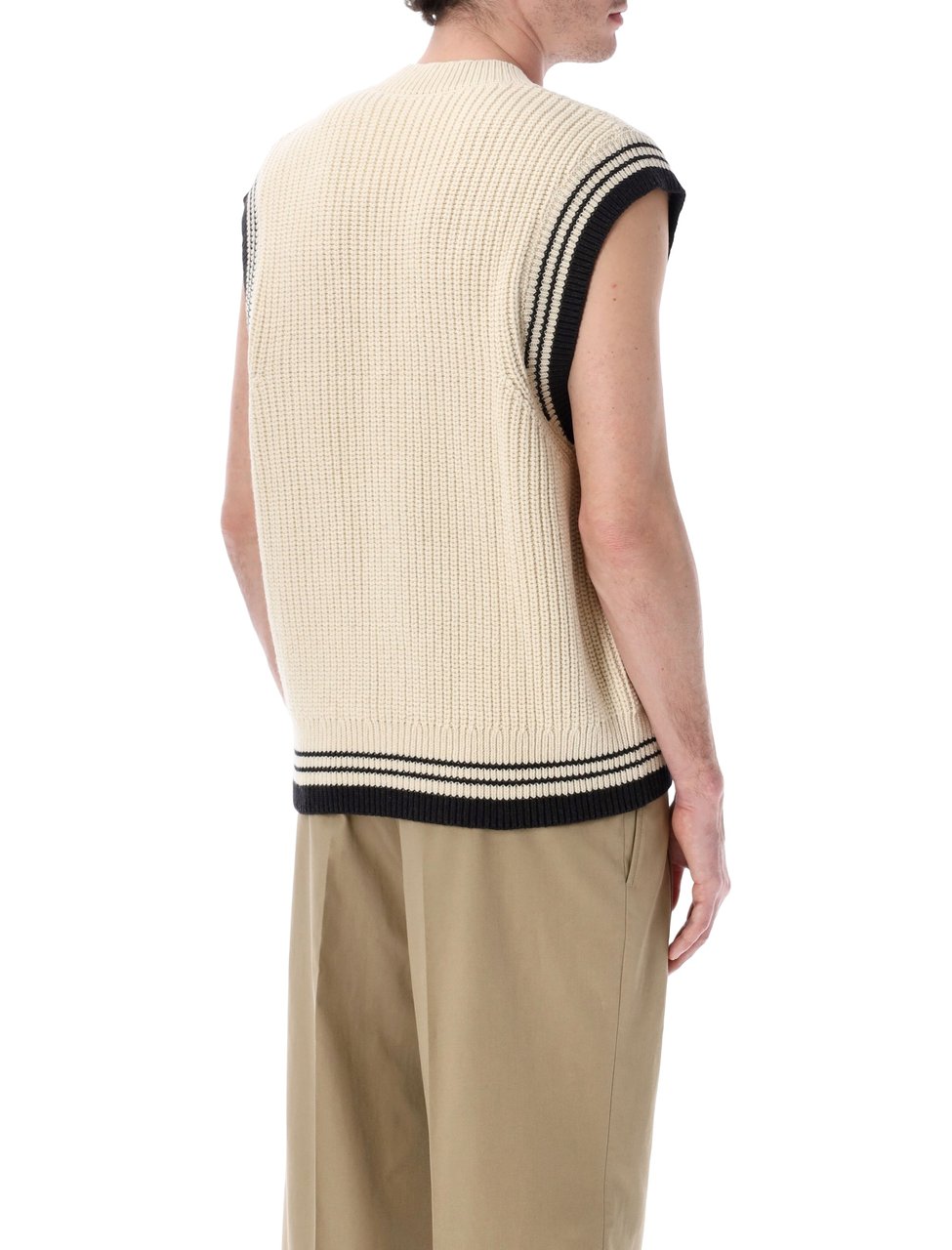 AMI Paris Crochet Adc Gilet Beige Wit