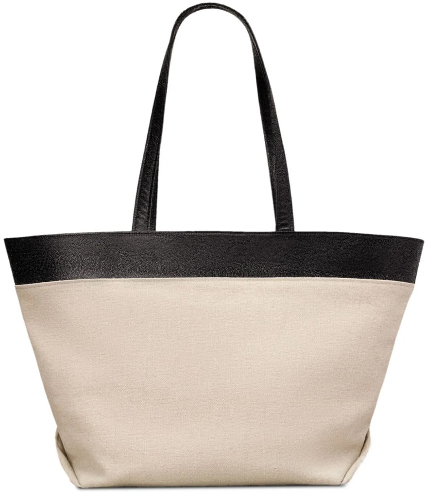AMI Paris East West Logo Tote Bag Beige
