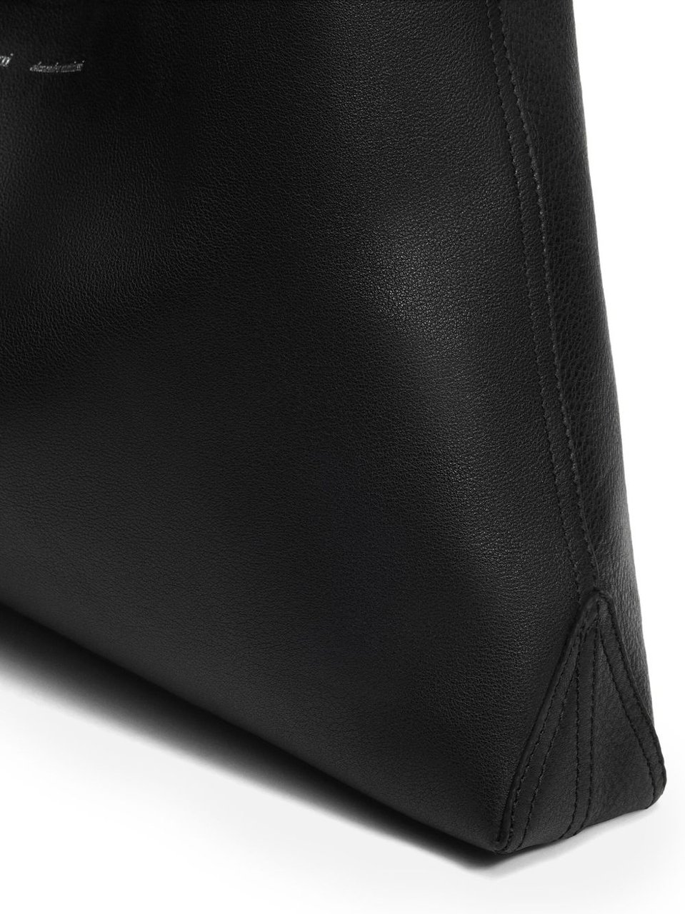 AMI Paris Black Leather Trapezoid Bag Zwart