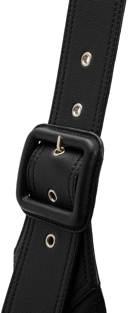 AMI Paris Black Adjustable Strap Bag Zwart