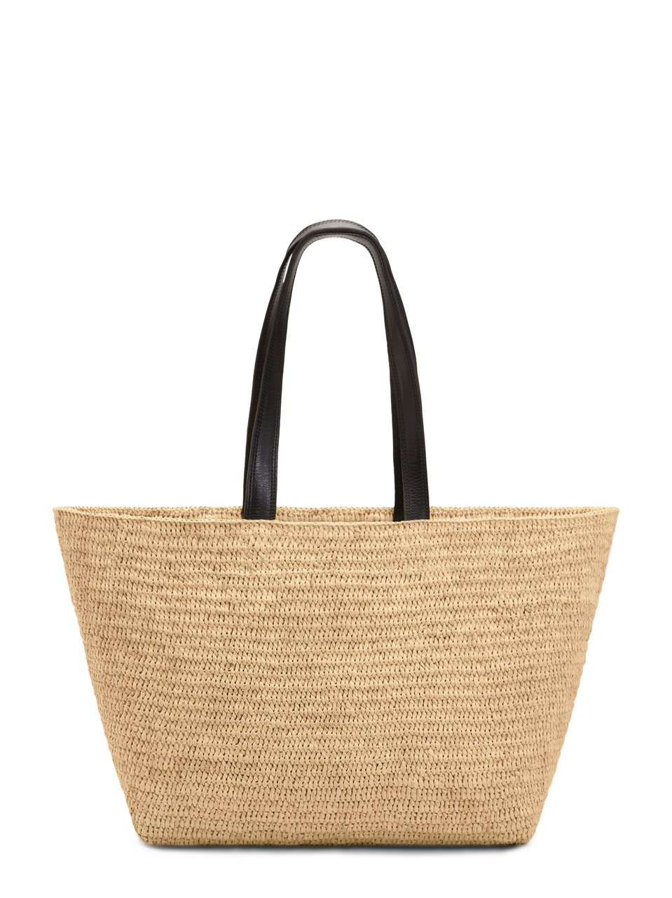 AMI Paris Natural Beige Woven Raffia Tote Bag Neutraal