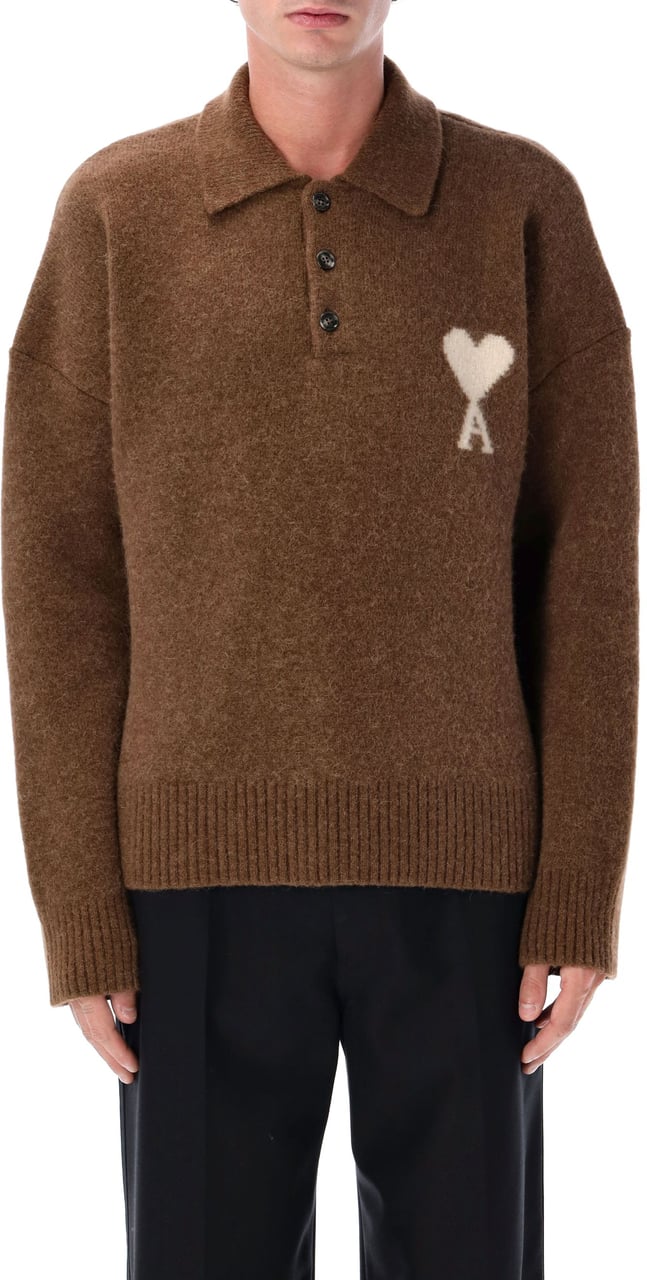 AMI Paris Adc Polo Marrone Bruin