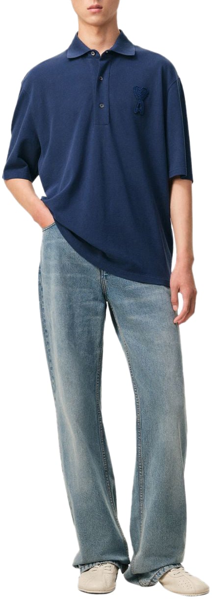 AMI Paris T-Shirts And Polos Blue Blauw