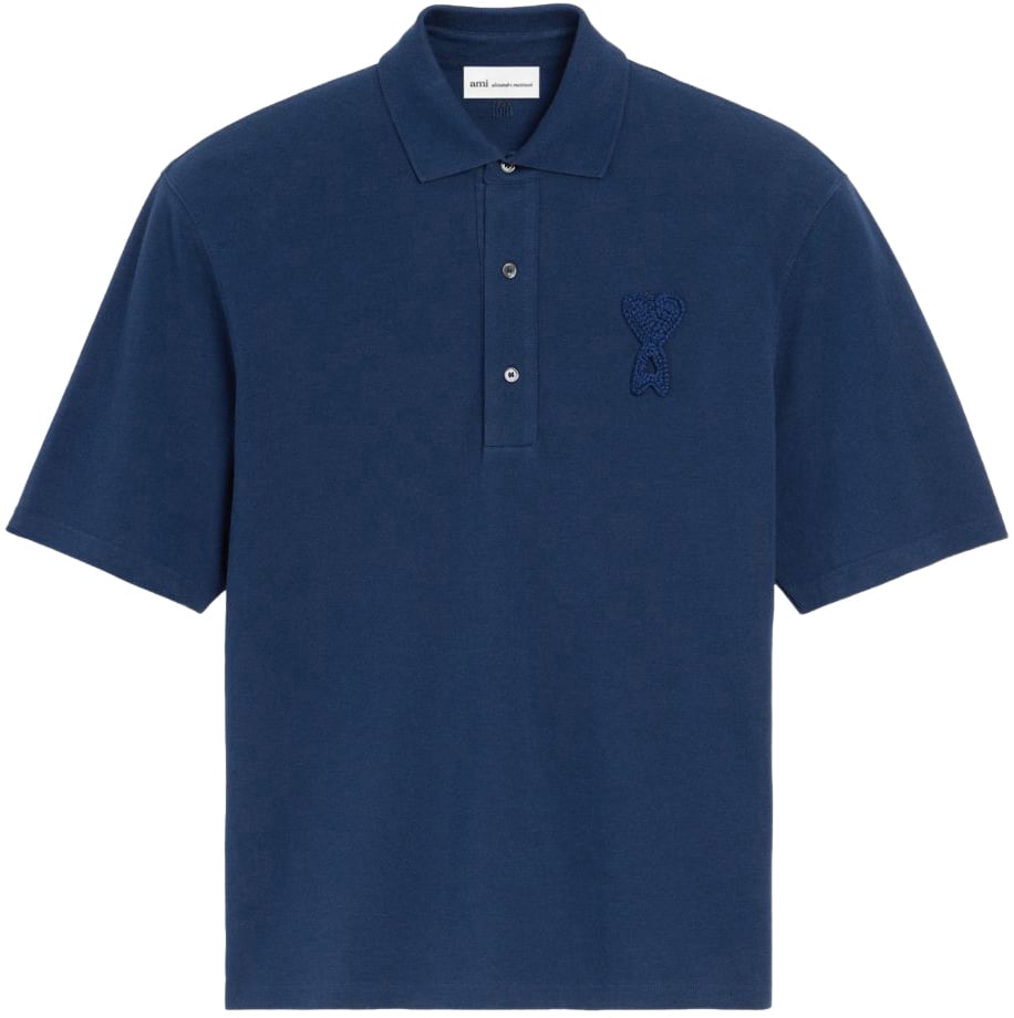 AMI Paris T-Shirts And Polos Blue Blauw