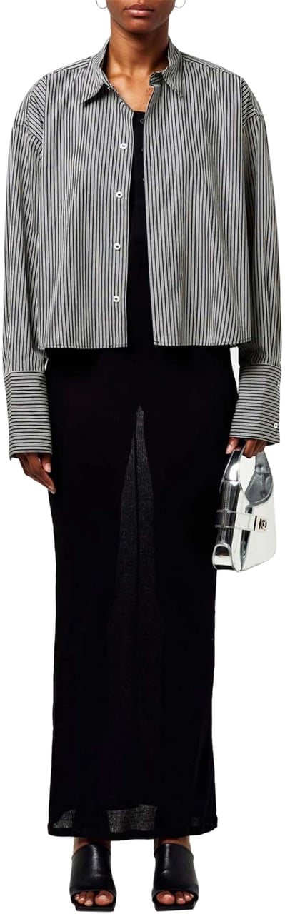 AMI Paris Boxy Fit Striped Shirt Zwart