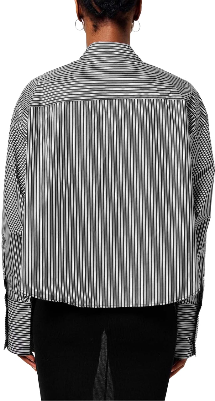 AMI Paris Boxy Fit Striped Shirt Zwart